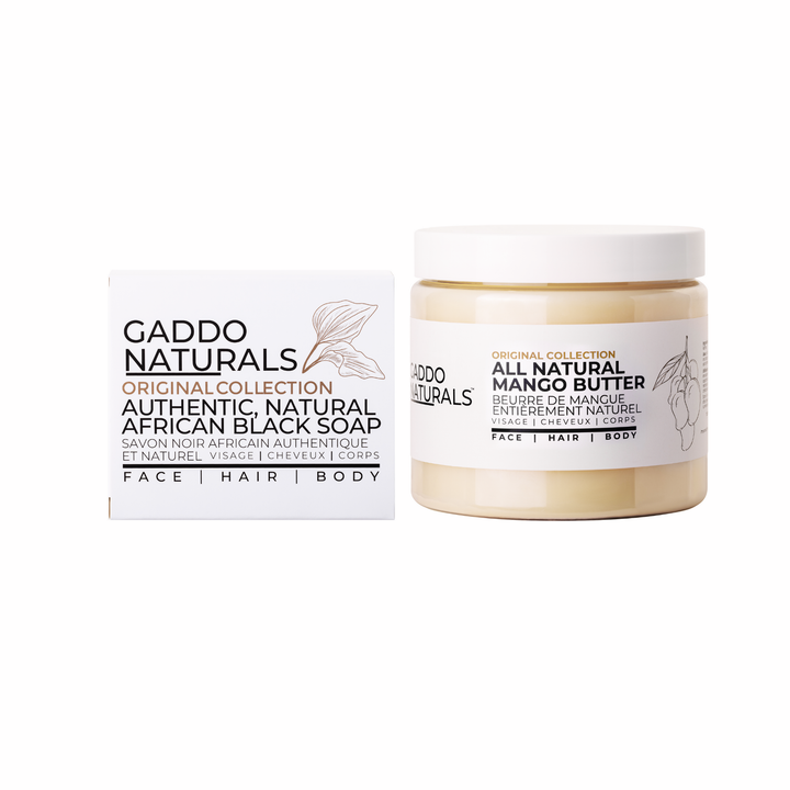 All Natural Mango Butter + Authentic African Black Soap Set