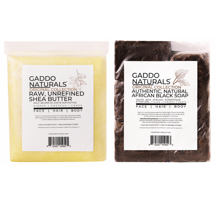 Bulk Raw Unrefined Shea Butter + Authentic African Black Soap Set
